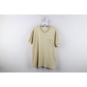 Vintage 90s Guess Mens Large Distressed Spell Out USA Pocket T-Shirt Cotton USA